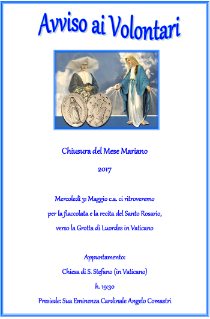 Chiusura Mese Mariano